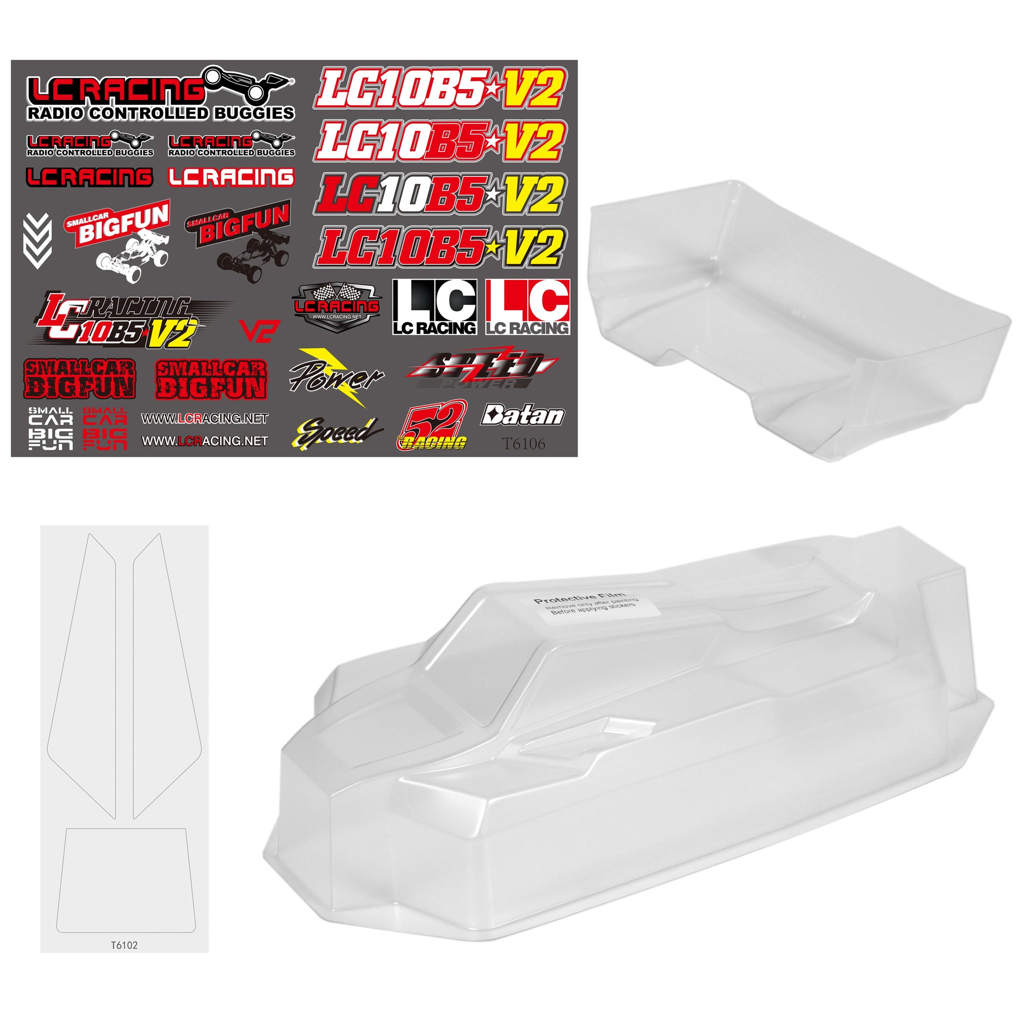 C7130 LC10B5V2 Buggy Body/Rear Aero Wing (Light Weight) <br><br><font size=2>(For LC10B5V2)</font>