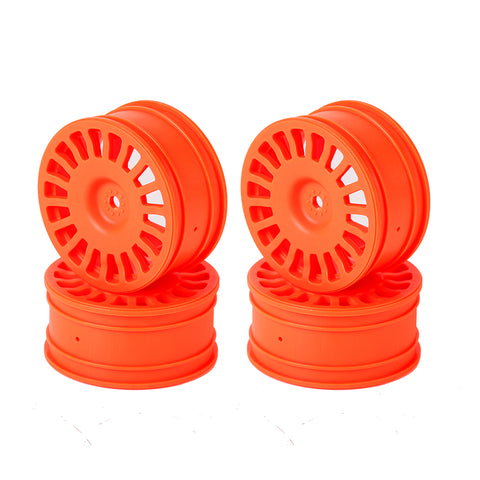 C8057 25mm 18 Spokes Wheels (Rally) (Fluro Orange, 4 pcs)<br><br><font size=2> (For PTG-2, PTG-2R)</font>