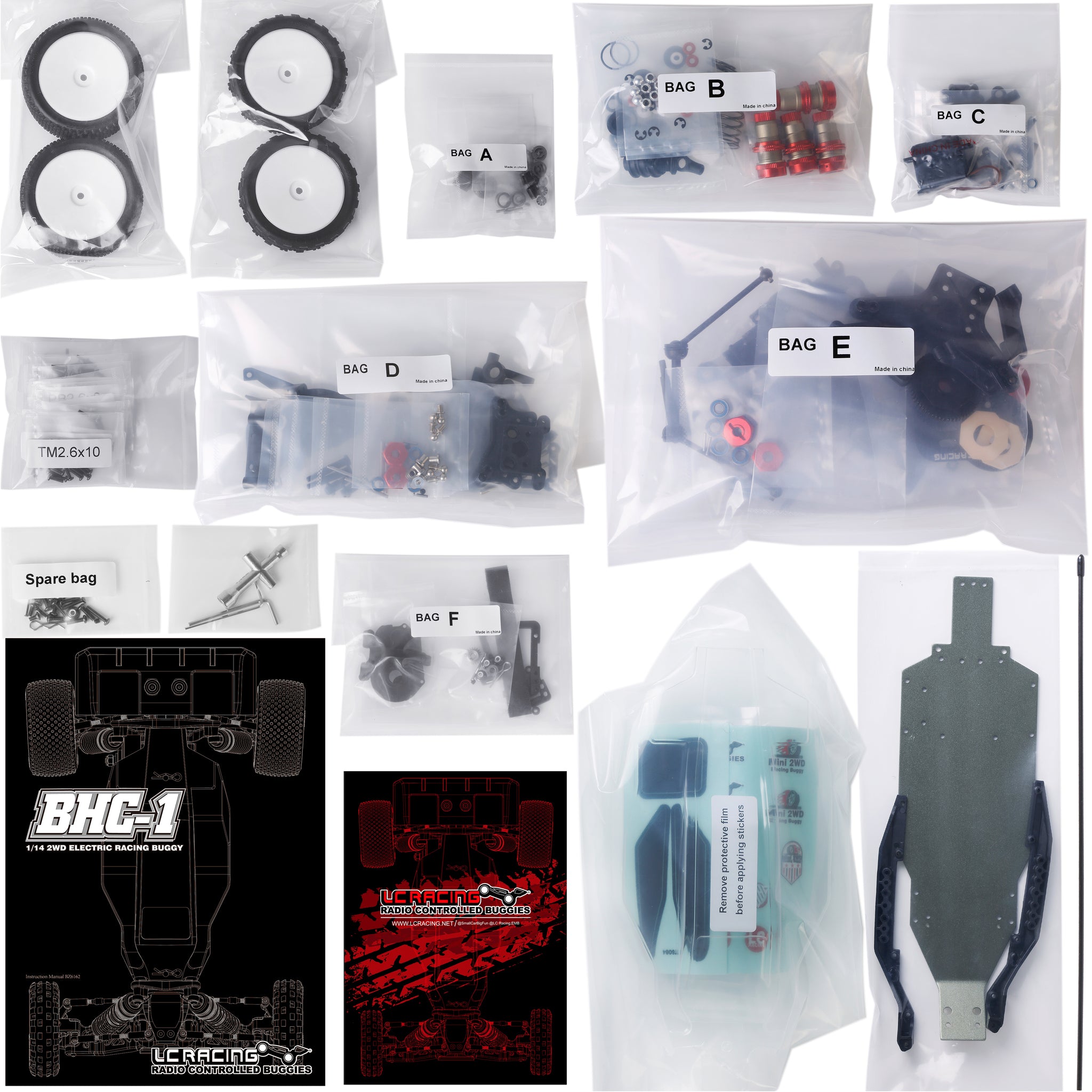 LC racing BHC-1HK 中古　メカ付 LC Racing BHC-1HK 1/14 2WD バギーカー（キット・クリアボディ
