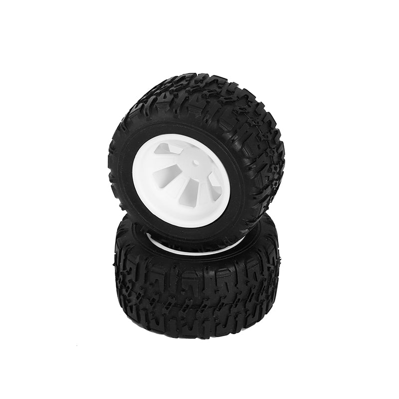 L6255 MT Tires Set Mounted White, 12mm 2pcs<br><br><font size=2> (For EMB-MT)</font>